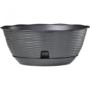 10 BOL A FLEURS PAILLE Ø 40 cm × 17 h, 12,5 litres – anthracite