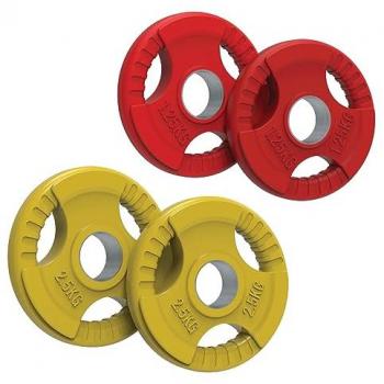 MonsterShop 7.5 kg Tri‑Grip Plate Bundle – Colour Pairs (1.25 kg & 2.5 kg)