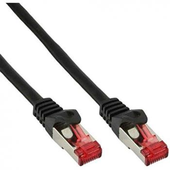 InLine Patchkabel – S/FTP (PiMf), Cat.6, 250 MHz, halogenfreies Kupfer, schwarz, 0,30 m