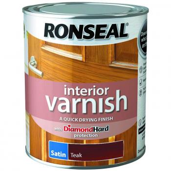 Ronseal Interior Satin Quick Dry Varnish Teak 750ml