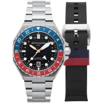 Spinnaker Dumas GMT Automatisk Klocka i Silver och Cobalt Crimson SP-5119-44