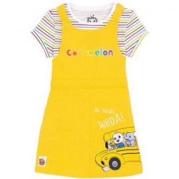 Cocomelon Kids “Oh yeah!” Latzkleid-Set 4–5 Years in Gelb