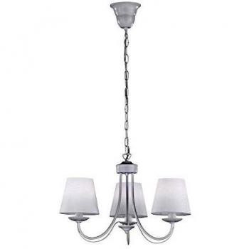 Trio Leuchten Lampadario E14, 28 W, Bianco Opaco, 47 x 47 x 150 cm