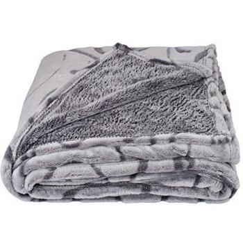 Warm Grey Flannel Fleece Throw Blanket from SOCHOW