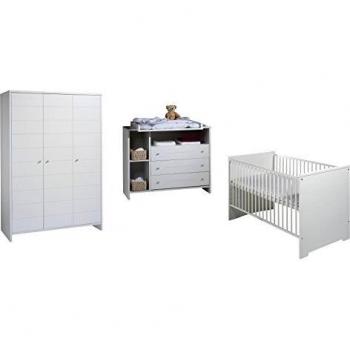 Set Eco Stripe per Cameretta Neonato con Lettino, Fasciatoio e Armadio