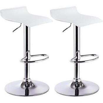 Silla de Bar 2x – Con Accesorios de Acero Cromado y Asiento Tapizado