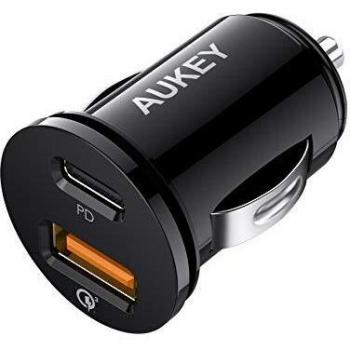 AUKEY 21W Dual USB‑C PD Auto Phone Charger