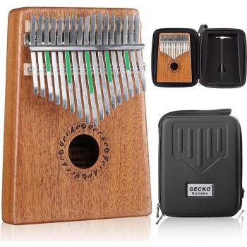 Instrumento Musical Gecko-Kalimba 17 Pulgar, Libro y Estuche EVA