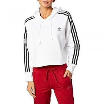 Cropped Felpa con Cappuccio Adidas Donna Bianca 40