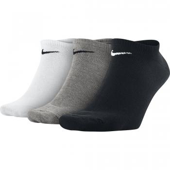Nike 6 pares de calcetines para zapatillas, color negro/blanco/multicolor negro, blanco y gris. M