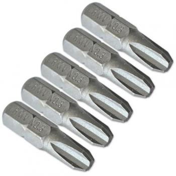 Pack de 5 embouts de vissage court 25mm