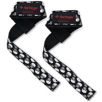 Harbinger Pink Padded Cotton Lifting Straps with NeoTek Cushioned Wrist (Pair)