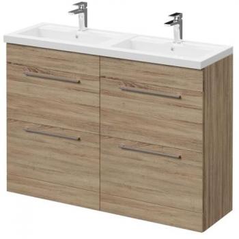 Napoli Vanity Unit with Polymarble Double Basin and Chrome Handles