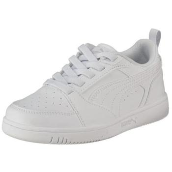 Puma Rebound V6 Lo: bianco con accenti grigi EU32