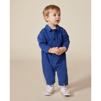 Petit Bateau Combinaison bébé 6M en coton bleu
