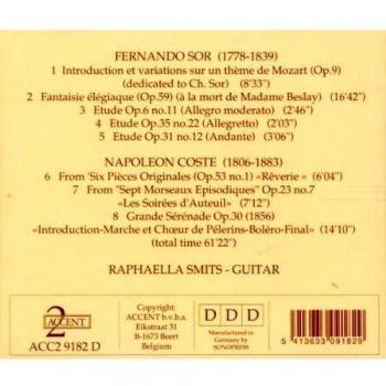 Album de guitare Oeuvres de F. Sor et N. Coste par Raphaella Smits