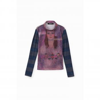 T-shirt Desigual slim arty cor vermelha L