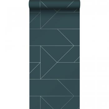 Papel Pintado Diseño Geométrico Azul Oscuro