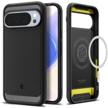 Pixel 10 Pro XL Rugged Armor Magnetic TPU Case – Black