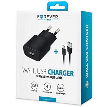 Caricatore Portatile 5V 10W – Universal Travel Charger con Cavo MicroUSB 1,2 m Nero