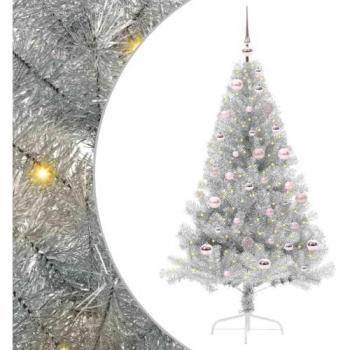 Silver 150 cm VidaXL Pre‑Lit PET Artificial Holiday Tree