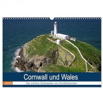 Cornwall und Wales (Wandkalender 2025 DIN A3 quer) CALVENDO Monatskalender