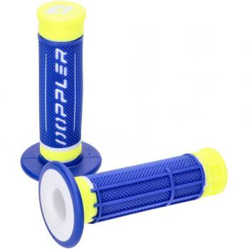 Poignées de grip 3D Doppler bleu/blanc/jaune fluo