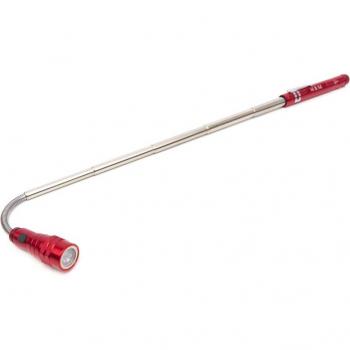 Lampe de poche télescopique avec LED et aimant de collecte rouge