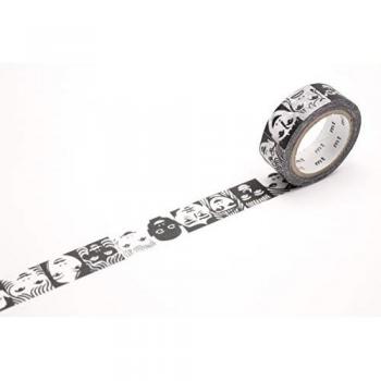 MT Masking Tape Gesichter Noir et Blanc 1,5cm x 7m