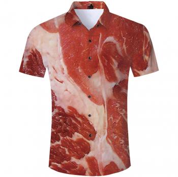 Red Hawaiian Splash Top – Short Sleeve Men’s Birthday Button‑Down