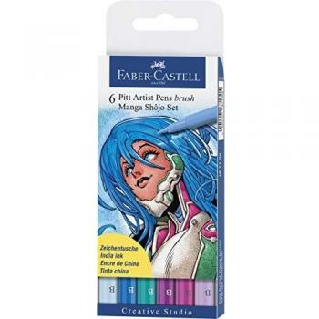 Six‑Pen Manga Shojo Collection by Faber‑Castell Pitt