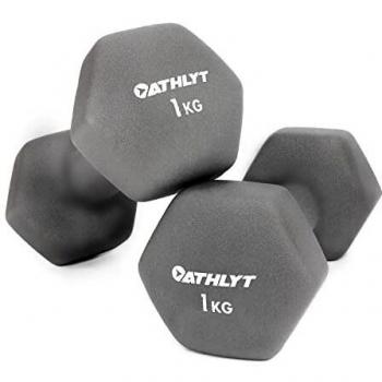Athlyt Neoprene Dumbbell Set with 2 Pounds of Weights, Gray
