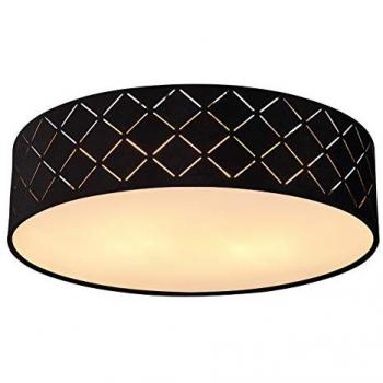 Wandleuchte und Deckenleuchte Varios, Textil, Schwarz-Weiß-Gold, 38 cm, E27