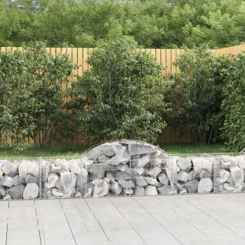 VidaXL 8-Piece Arched Gabion Basket Set 200x50x40/60 cm Galvanised Iron