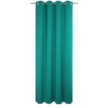 ADAM Gardine Uni Collection Petrol, Größe B 145cm H 225cm, mit Ösen, aus Bio-Baumwolle