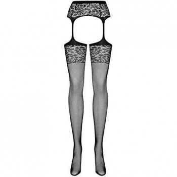 OBSESSIVE Damen Garter Strümpfe S500 Unterwäsche, Schwarz, XL