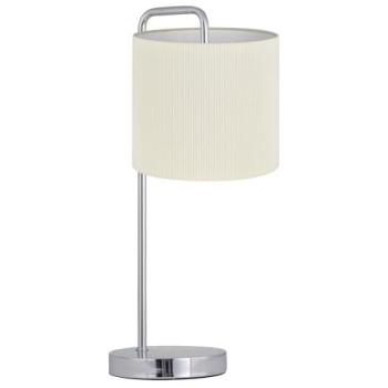 Arched Chrome Table Lamp, White Micropleat Shade