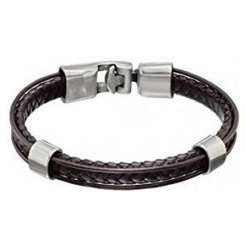 Pulsera UNO de 50 Bosque de cuero y plata