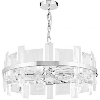 Lampadario a Sospensione Cerezo Cromato 5 Luci E14 Design Contemporaneo