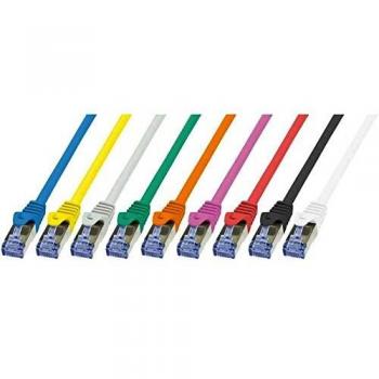 LogiLink CQ3024S RJ45 Netzwerkkabel Patchkabel CAT6a S/FTP 0,50m Rot Flammwidrig mit Rastnasens