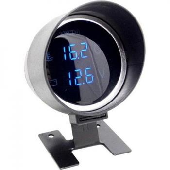 Medidor Digital de Voltaje y Temperatura de Agua para Vehículos 12V/24V