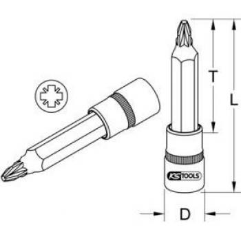 Douille ½″ Pozidriv long PZ1