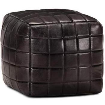 Real Cow Leather Lounge Pad – 40x40x40 cm, Black