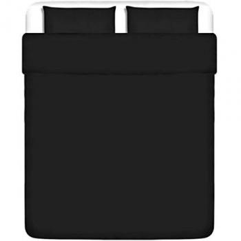 Copristruttura set vitaXL, cotone nero, dimensioni 200x220/60x70 cm