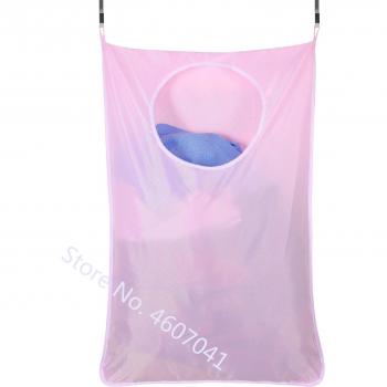 Compact Door-Mounted Laundry Storage with Dual Hooks