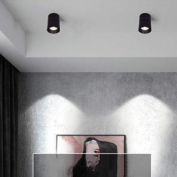 Aplique LED Circular 15W de Aluminio Negro Iluminación Fría 5000K