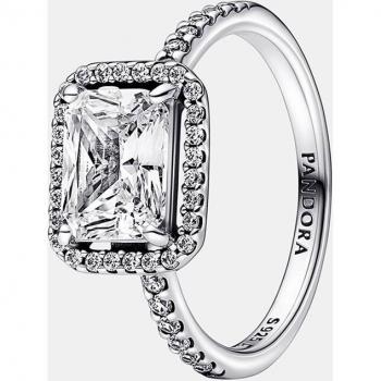 Anillo Pandora Halo Rectangular con Brillantes de Plata