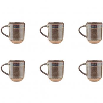 Pack 6 mugs Björn 40 cl – Grès Marron Basalte