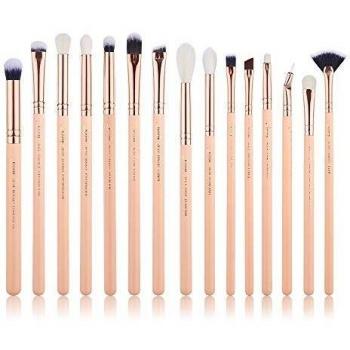 Jessup 15er Make-up Pinsel Set Pfirsich und Roségold