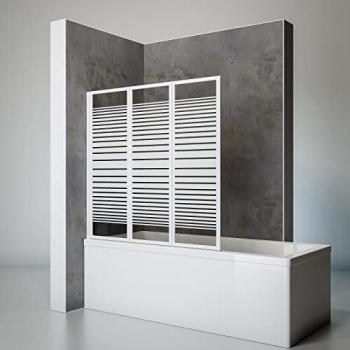 Parete doccia Schulte per vasca, pieghevole, vetro di sicurezza 3 mm, montaggio incollato, strisce trasversali